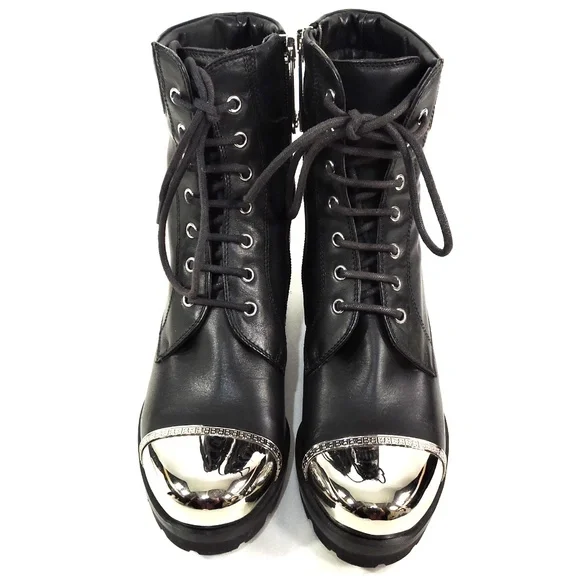 BALDININI 🇮🇹 WOMEN'S BLACK SOFT LEATHER WINTER FASHION ANKLE BOOTIE - Picture 6 of 7